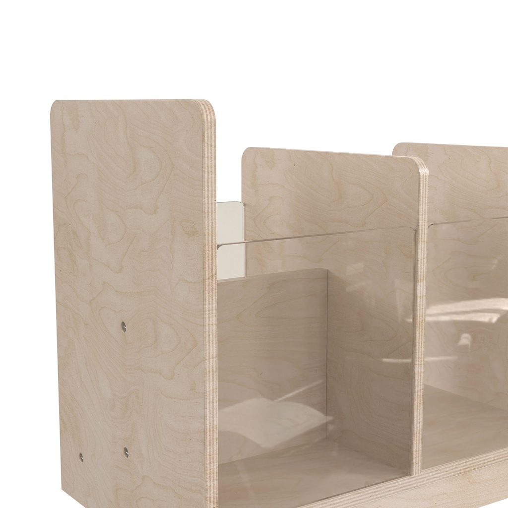 Modular Double Sided Wooden Storage Unit with Transparent Sides