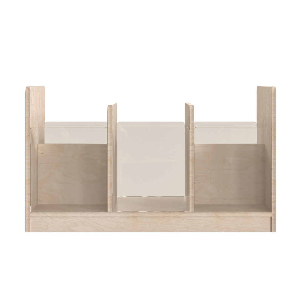 Modular Double Sided Wooden Storage Unit with Transparent Sides