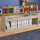 Modular Wooden Open Storage Unit with Upper Shelf