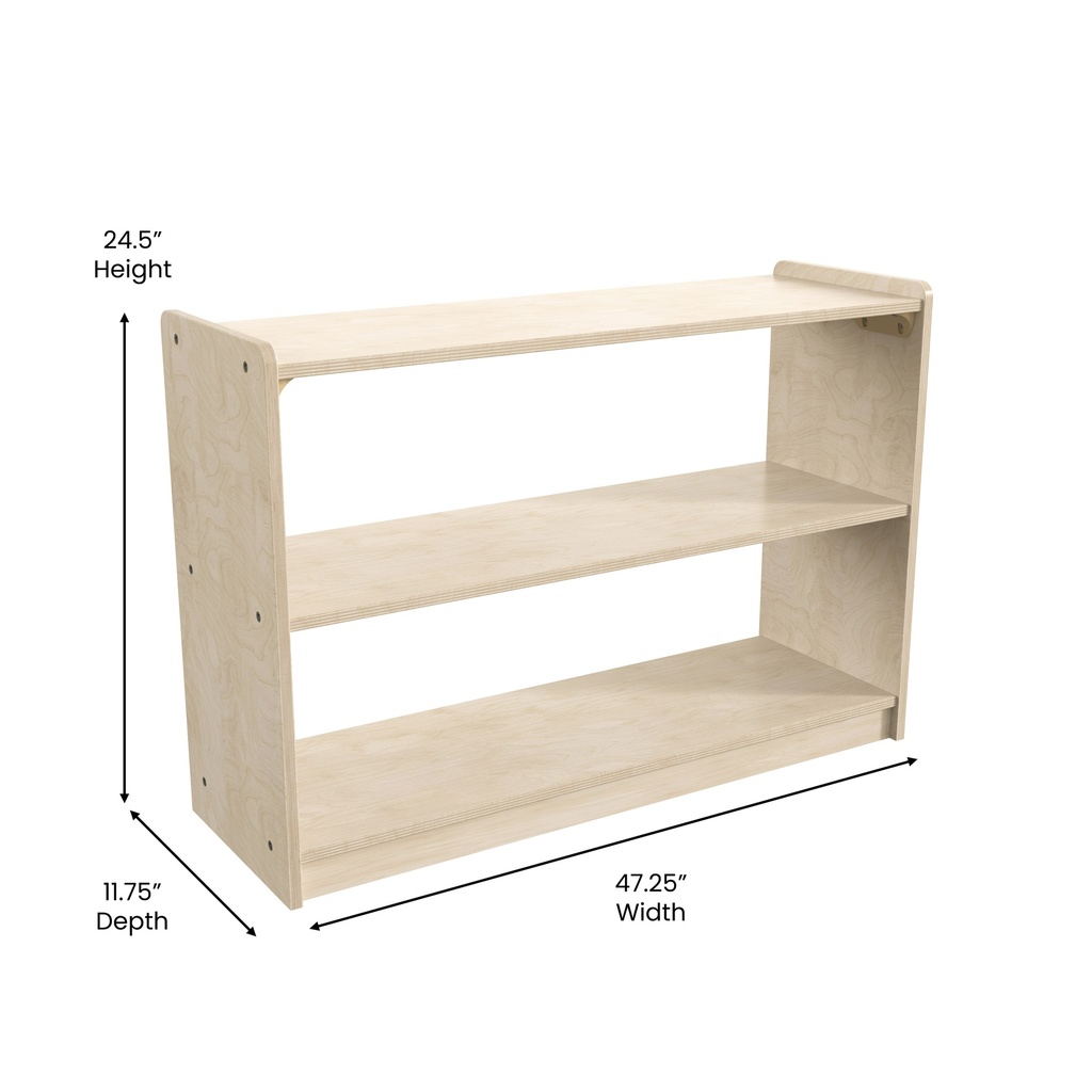 Wooden Extra Wide 2 Shelf Open Storage Unit