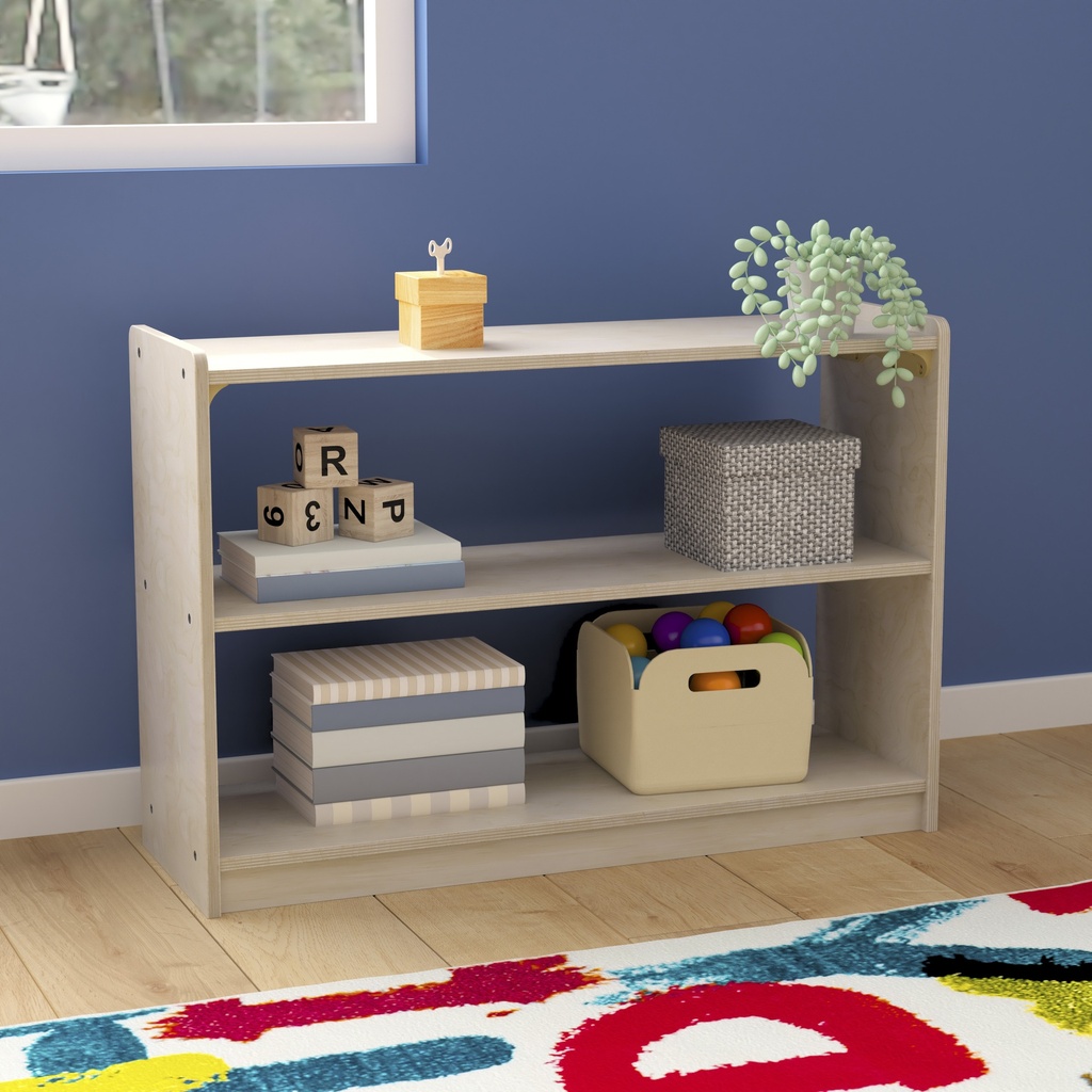 Wooden Extra Wide 2 Shelf Open Storage Unit