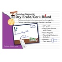 Magnetic Gray Frame 17" x 23" Dry Erase Board w/Cork Board w/Eraser, Marker and 2 Magnets