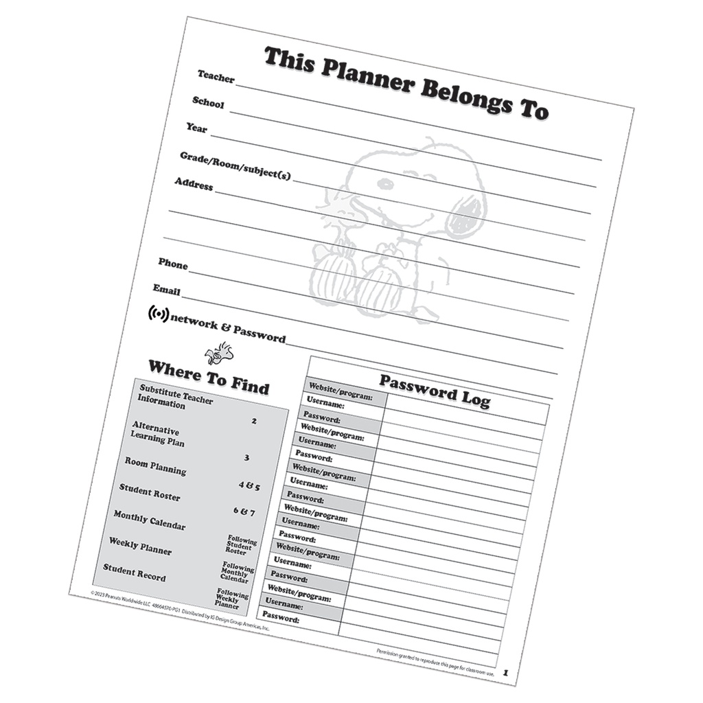 Peanuts Lesson Plan & Record Books