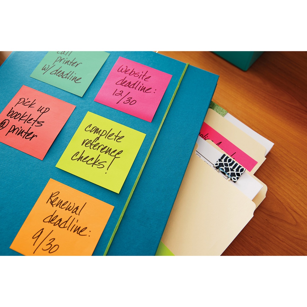 Post It Note Refills Assorted Neon 12 Pack