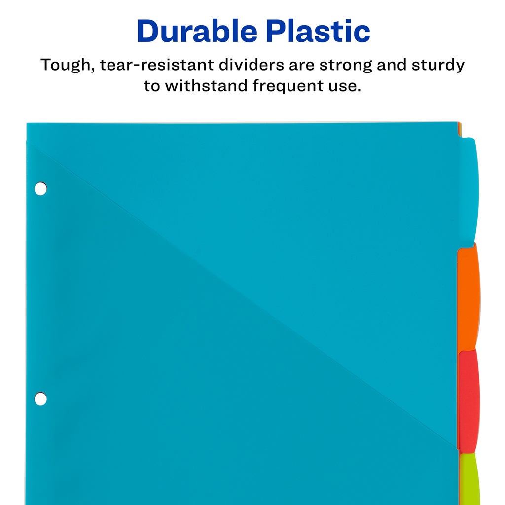 5 Tab Translucent Write On Dividers with Pockets