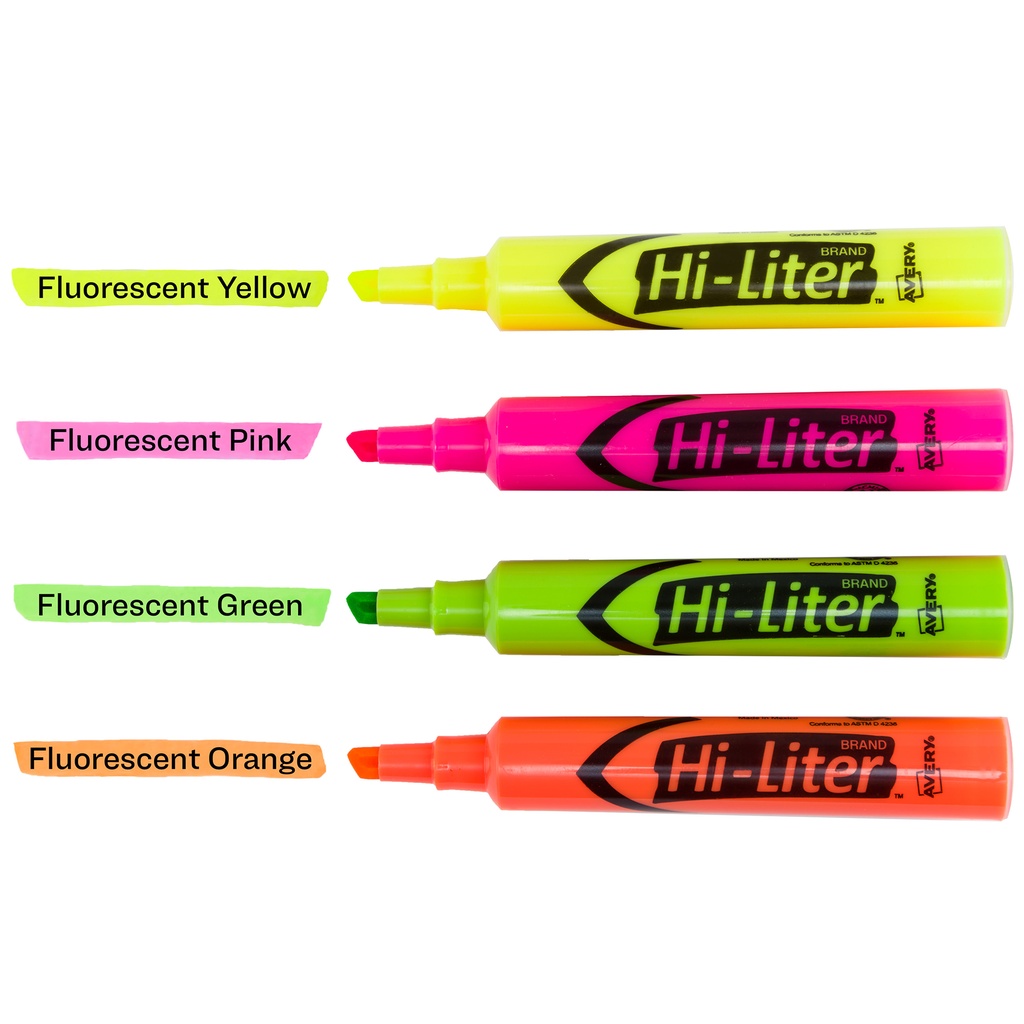 4ct Hi-Liter Fluorescent Highlighters Set