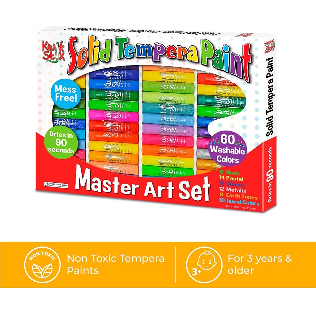 60ct Solid Tempera Paint Sticks Master Art Set
