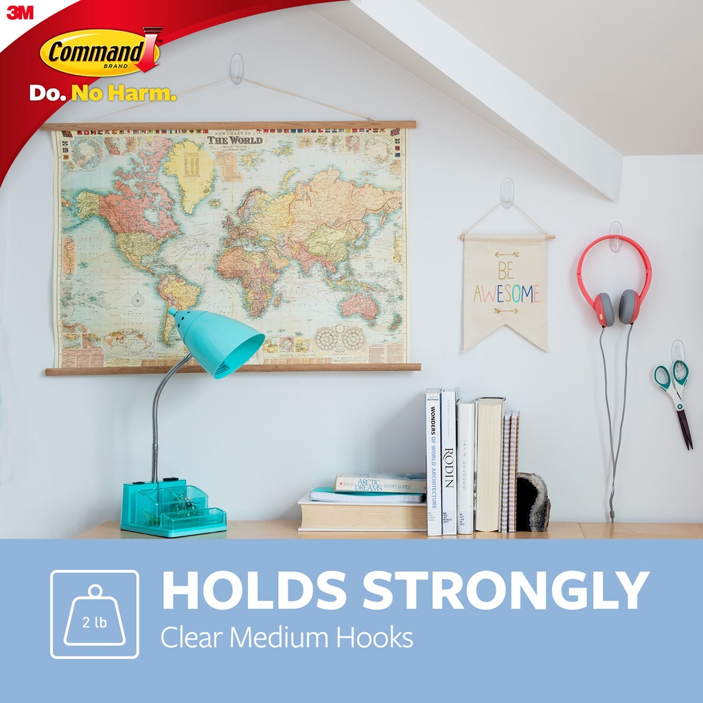 6ct Medium Clear Command Adhesives Mounting Hooks Pack