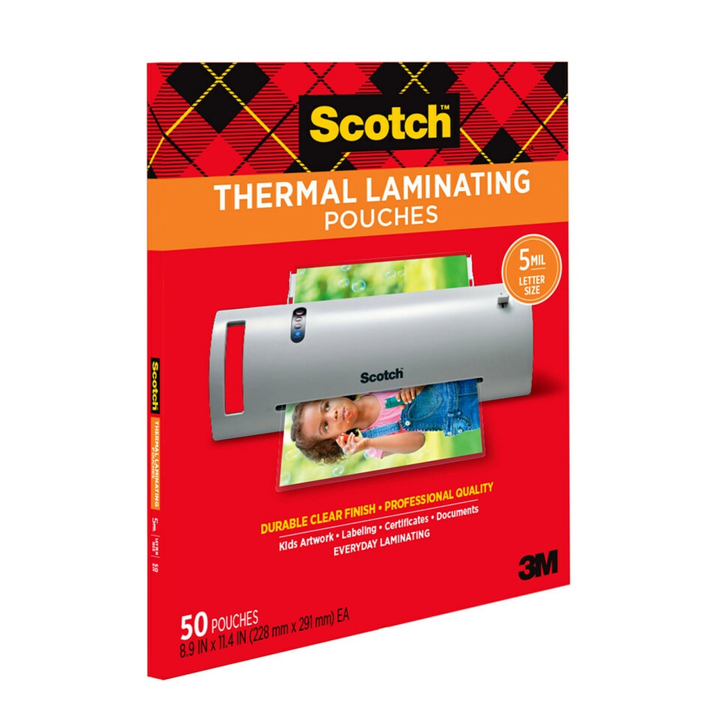 50ct Scotch 8.5in x 11in Thermal Laminating Pouches 5 mil