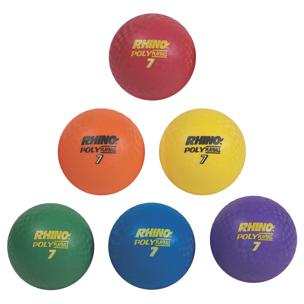 Rhino® Poly 7" Playground Ball Set of 6 in Assorted Colors