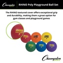 Rhino® Poly 7" Playground Ball Set of 6 in Assorted Colors