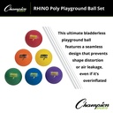 Rhino® Poly 7" Playground Ball Set of 6 in Assorted Colors