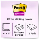 6ct 4x4 Lined Post it Super Sticky Notes