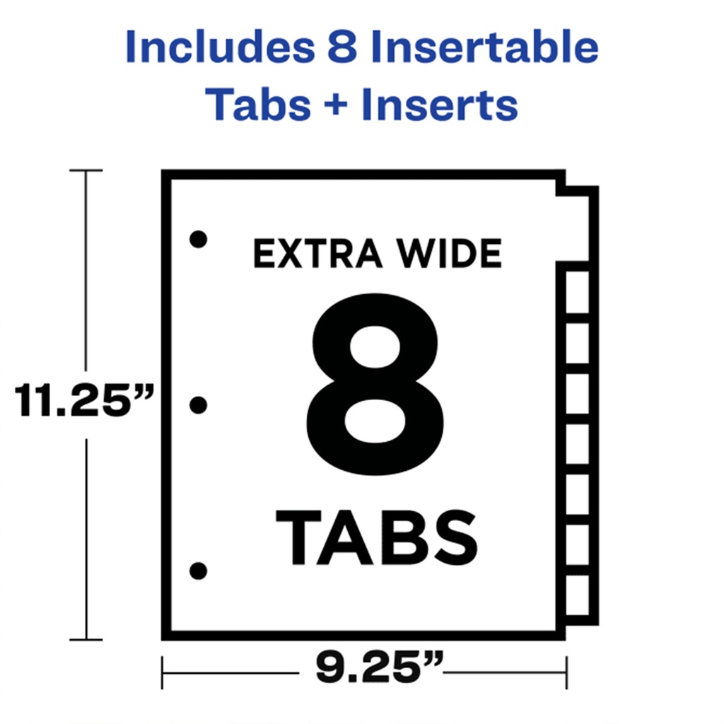 Avery Big 8 Tab Insertable Dividers with Pockets