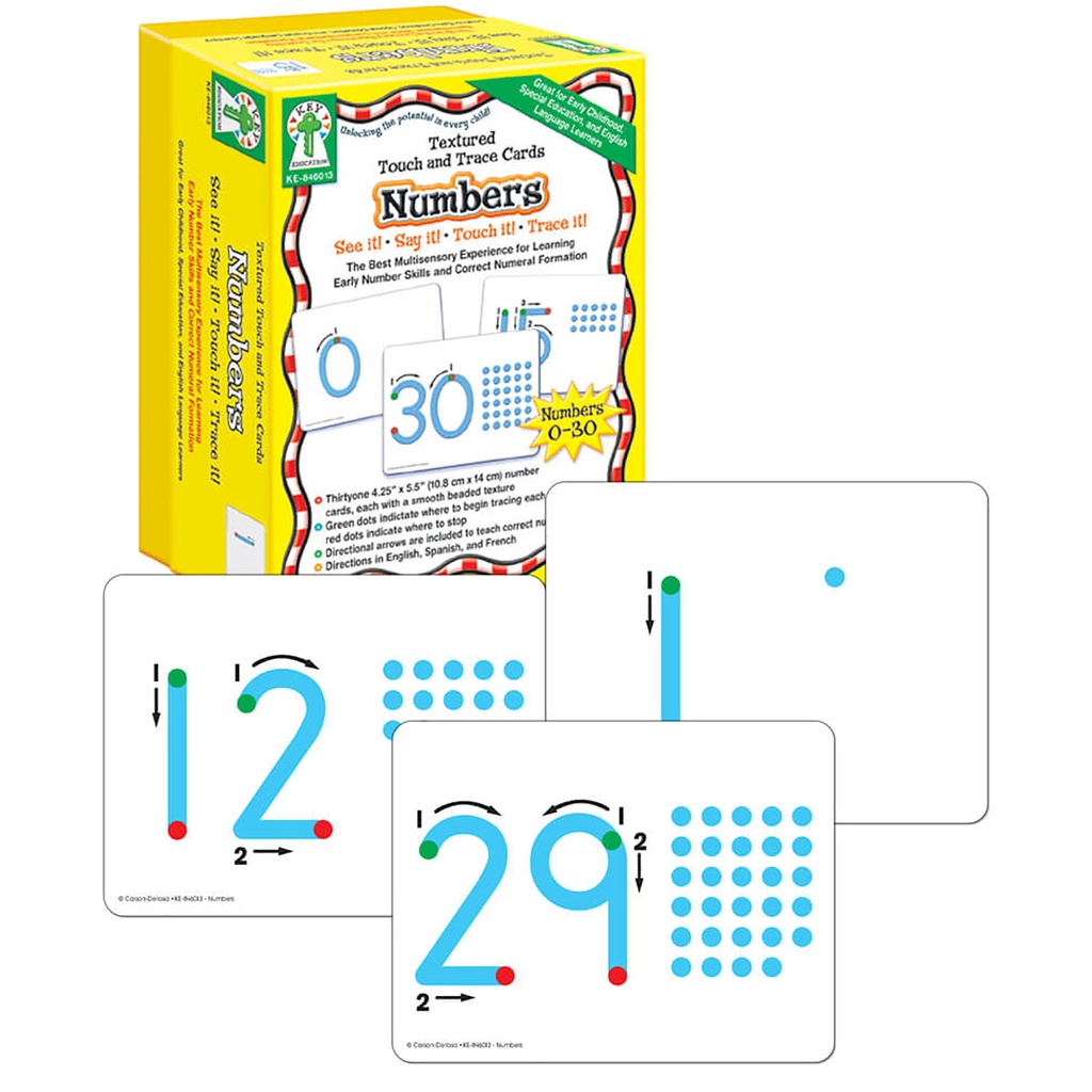 Numbers Textured Touch and Trace Cards