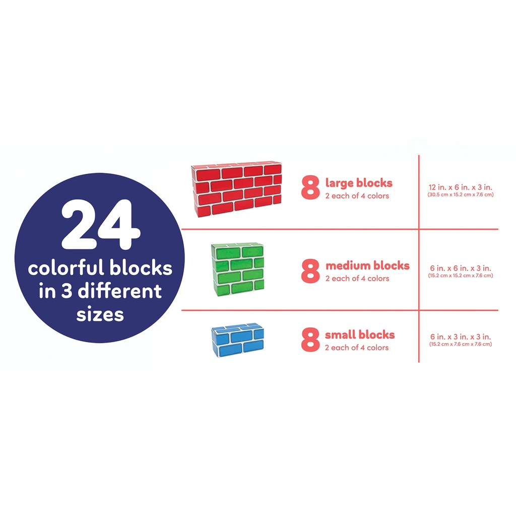 Easy Stack Cardboard Blocks 24 Count Set