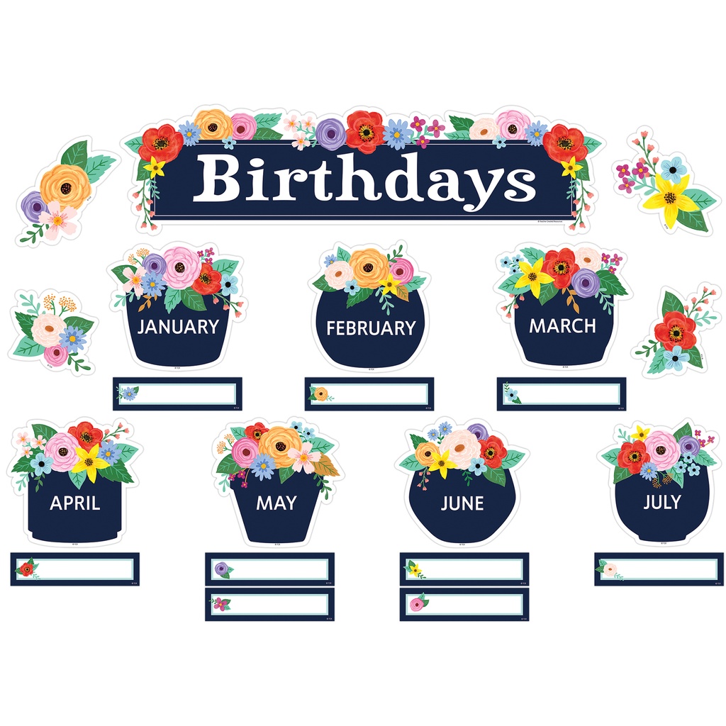 Wildflowers Birthdays Mini Bulletin Board