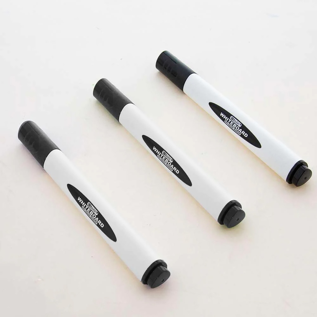 Triangle Chisel Tip Black Dry-Erase Markers Set of 3