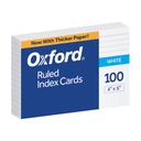Oxford White Index Cards 4" x 6" Ruled 10 pack