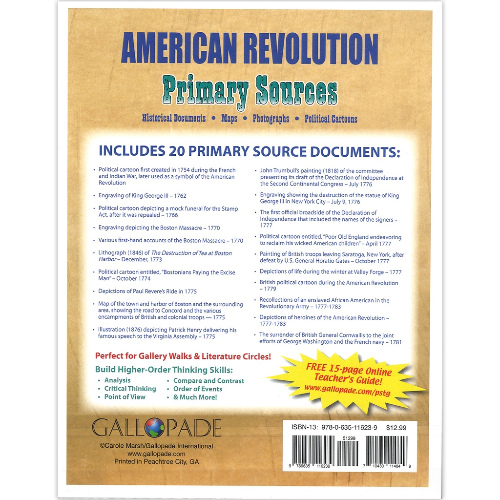 Primary Sources: American Revolution