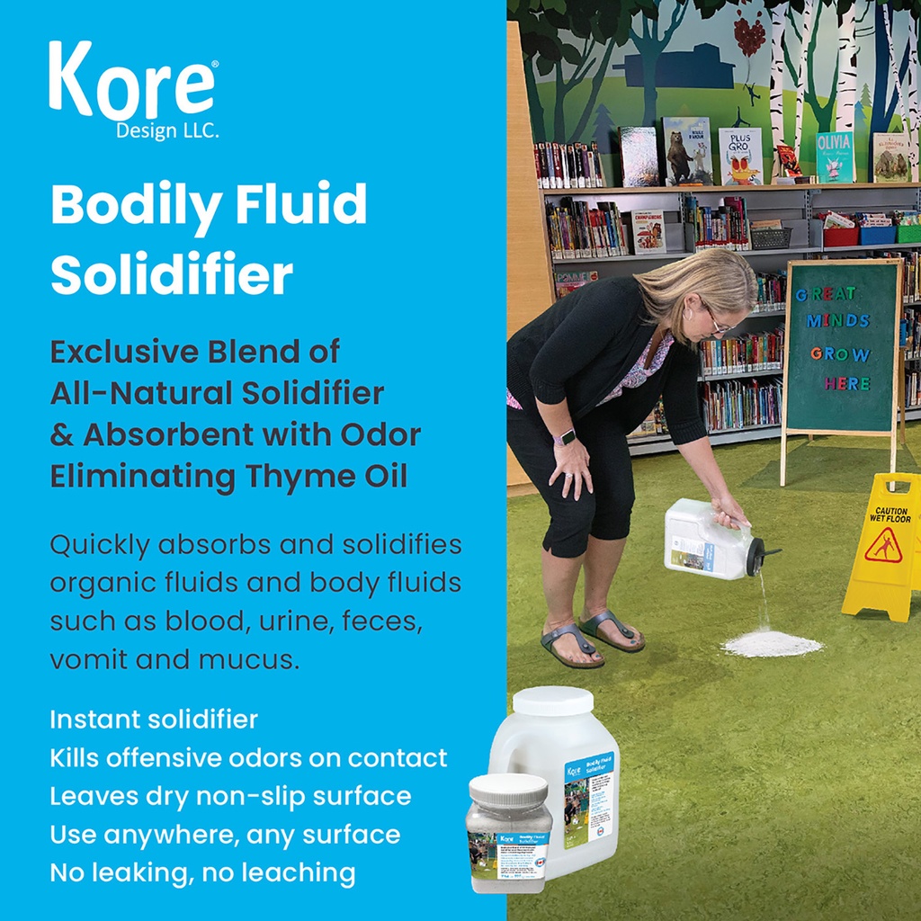 Body Fluid Solidfier, Light Weight Absorbent For Absorbing Body Fluids, 4L Jug