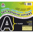 Black 4" Puffy Font Self-Adhesive Letters