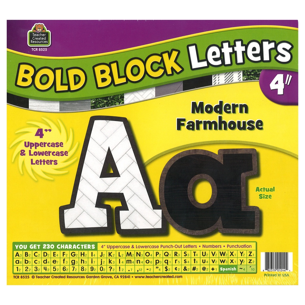 Modern Farmhouse Bold Block 4" Letters Combo Pack