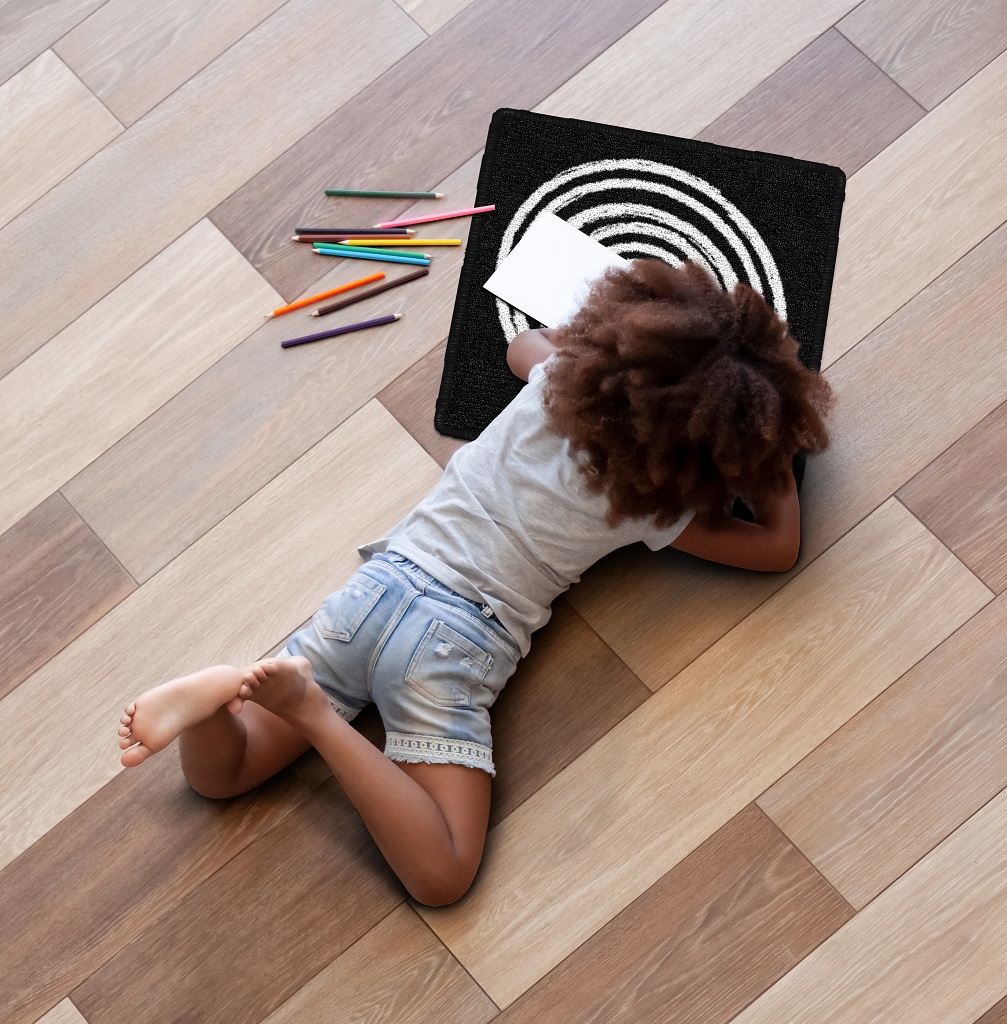 Circles Black And White Set Of 12 Seating Squares