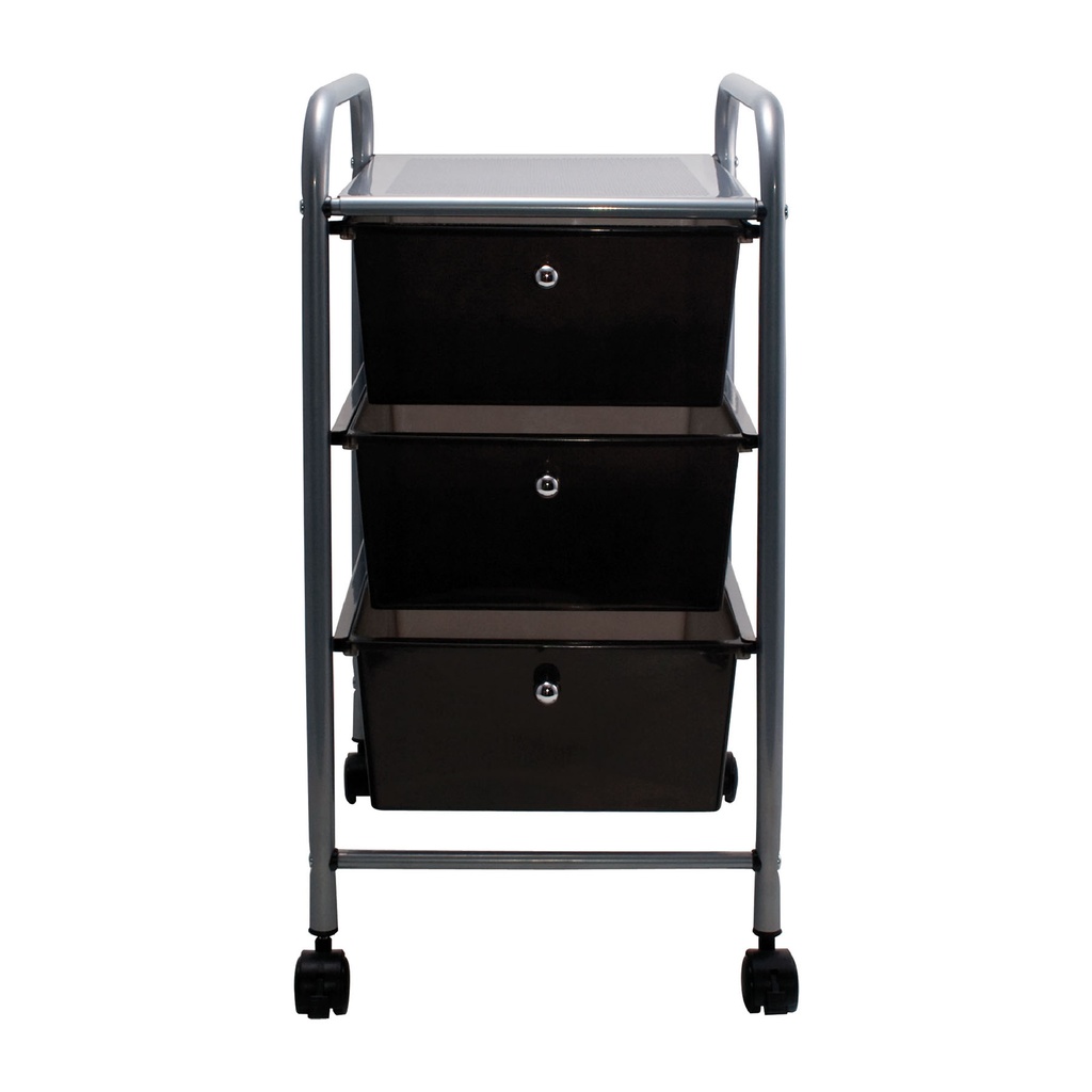 3-Drawer Smoke Rolling Cart