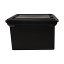 Black File Tote with Lid