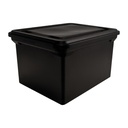 Black File Tote with Lid