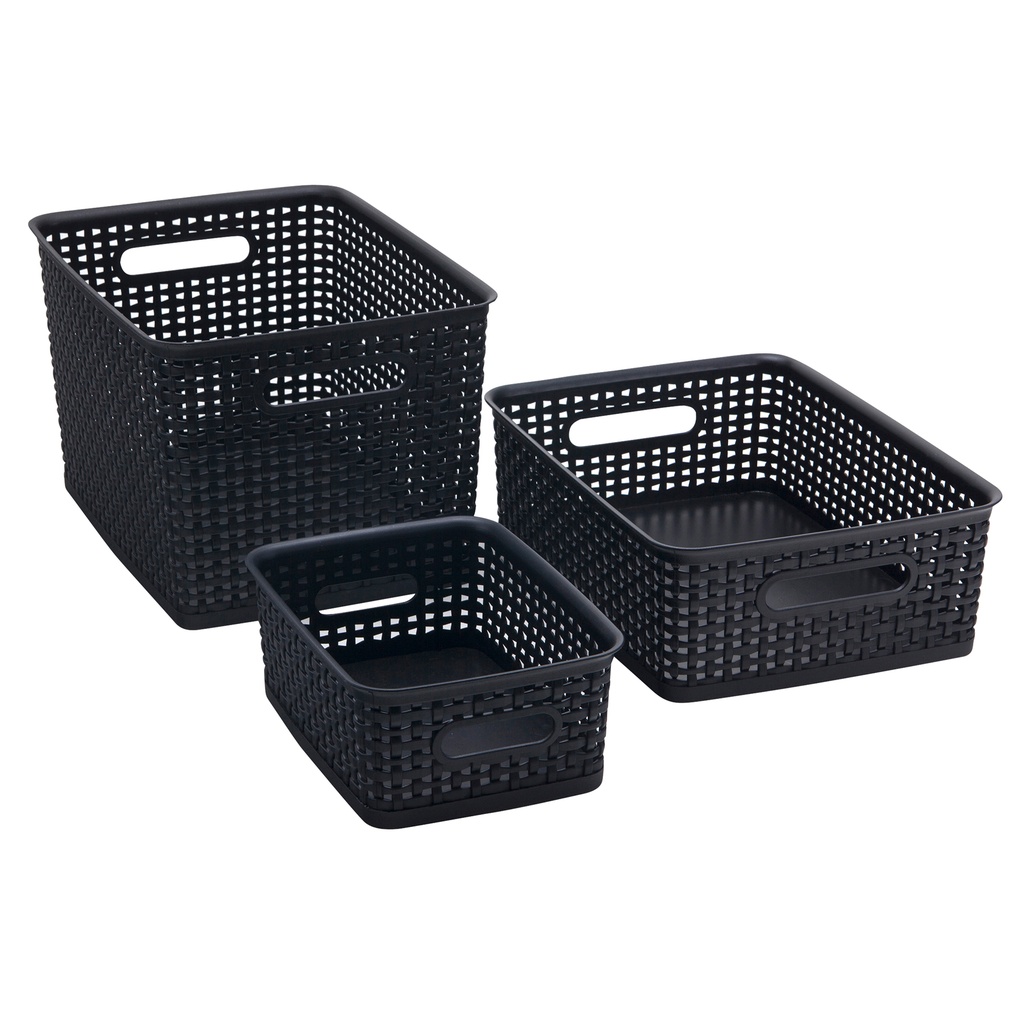 Small Black Plastic Weave Bin