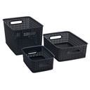 Medium Black Plastic Weave Bin