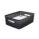 Medium Black Plastic Weave Bin