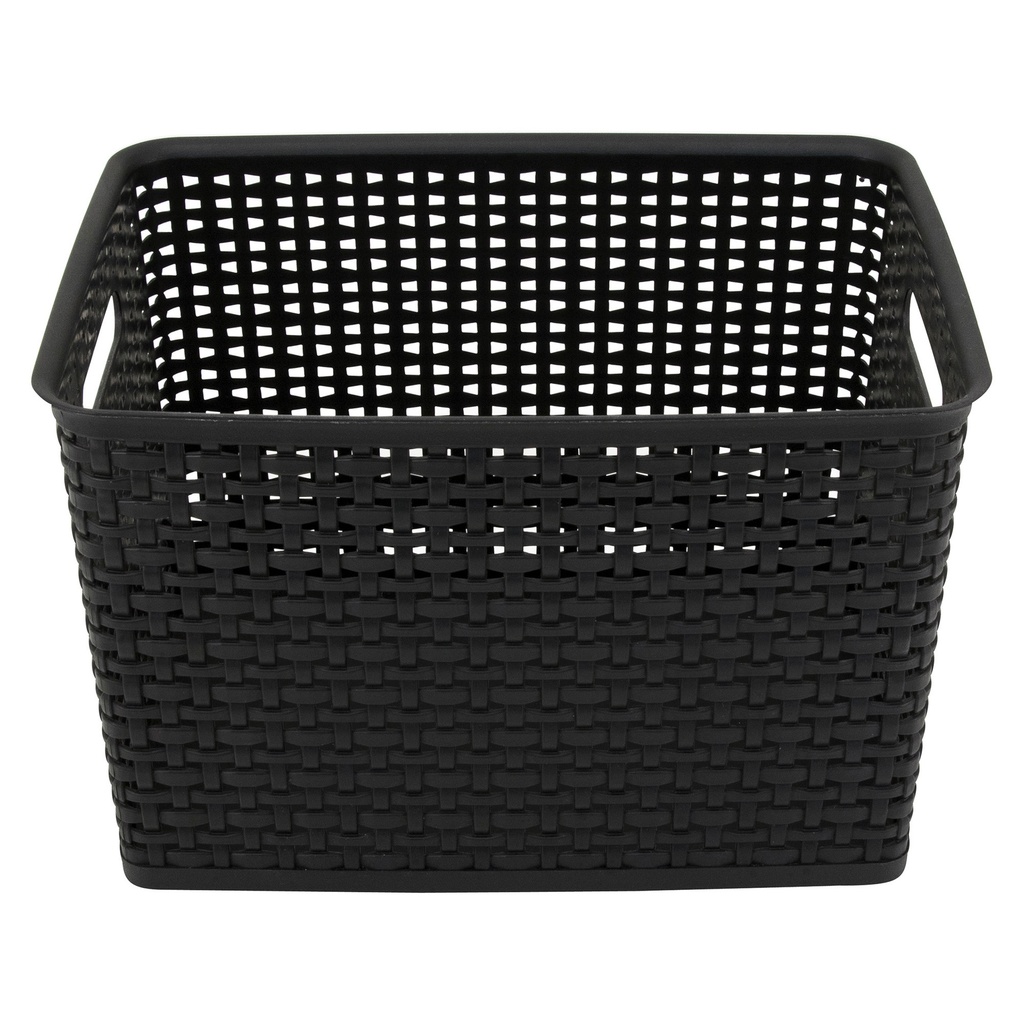 Large Black Plastic Weave Bin