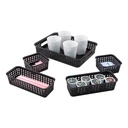 Black Plastic Weave Bin Pack of 5