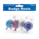 Retractable ID Card Reels with Badge Straps Assorted Pack of 4