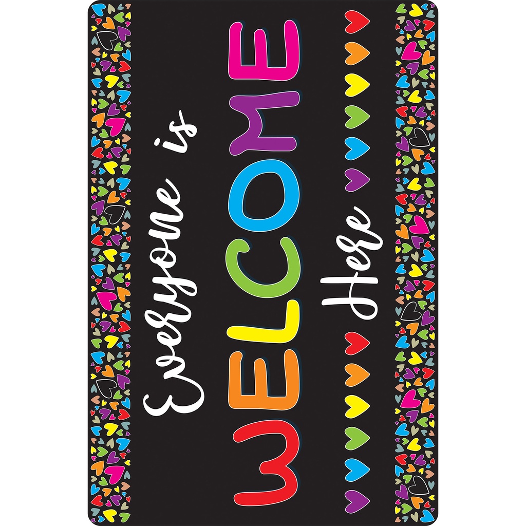 Hearts Everyone is Welcome Here Computer Mouse Pad 8" x 10"