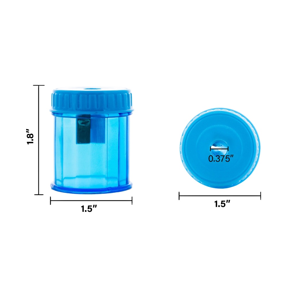 Assorted Single Hole Sharpener with Round Receptacle Pack of 24