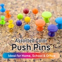 Assorted Color Round Push Pins Pack of 80