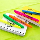 Pen Style Fluorescent Highlighters with Pocket Clip Pack of 5