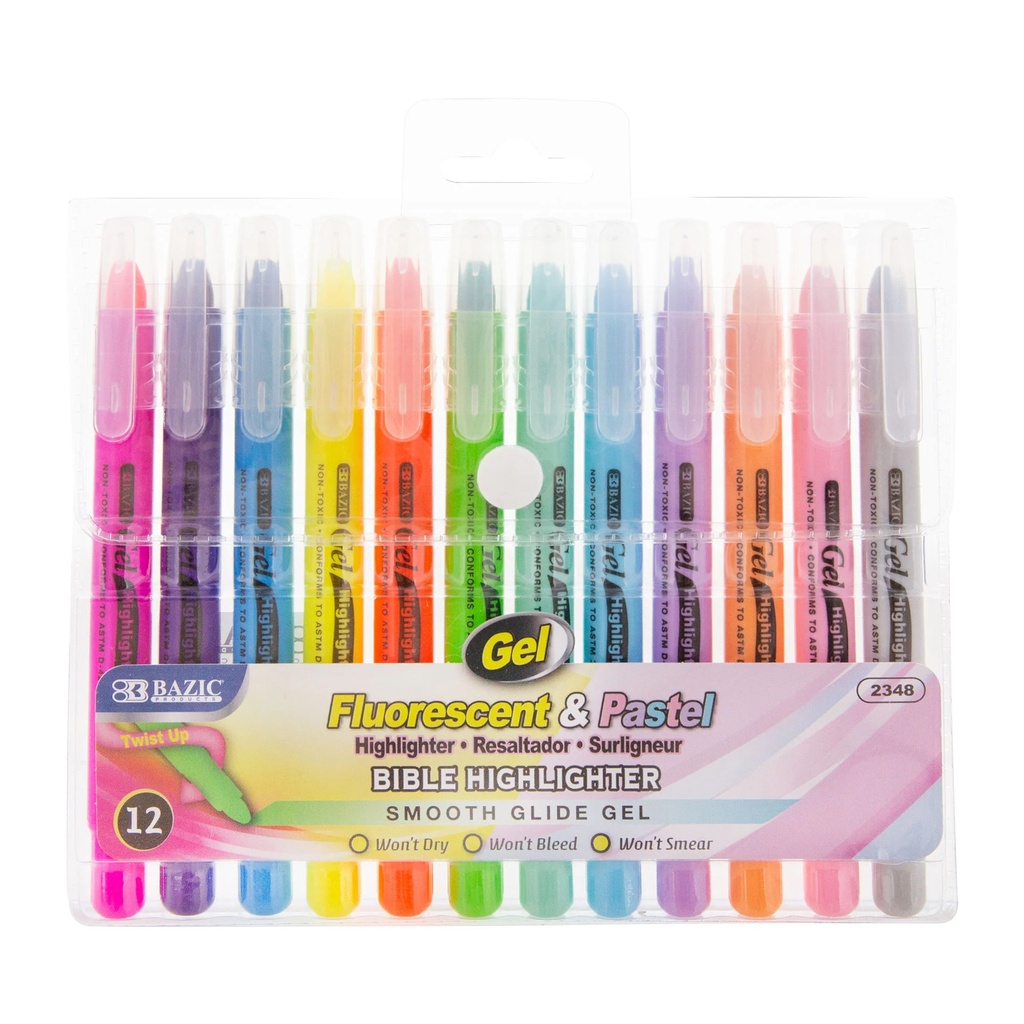 12 Color Gel Highlighter 3 Packs