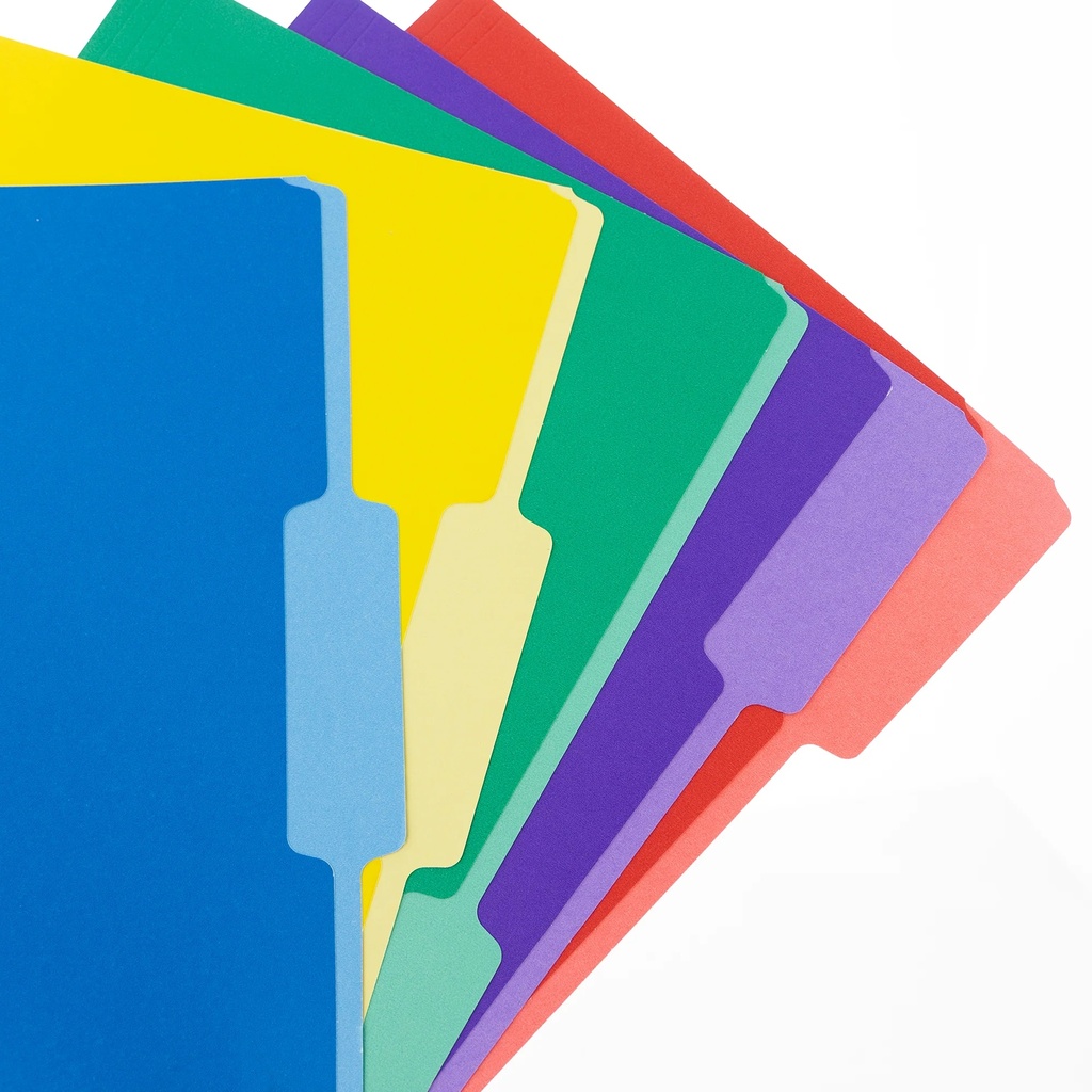 1/3 Cut Letter Size Color File Folders Box of 100