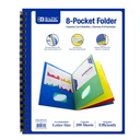 Assorted Colors 8-Pocket Folder Pack of 6