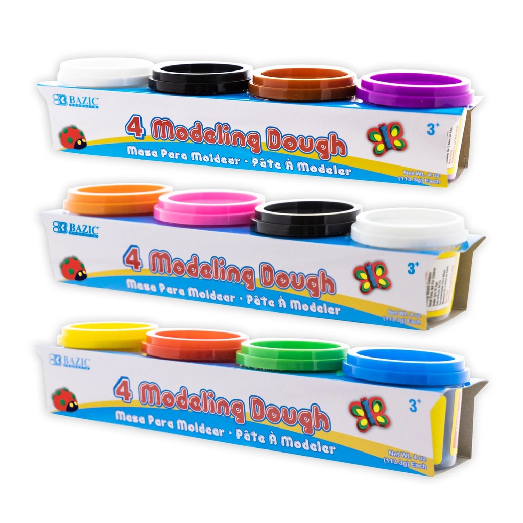 4 oz Primary Color Modeling Dough Pack of 4