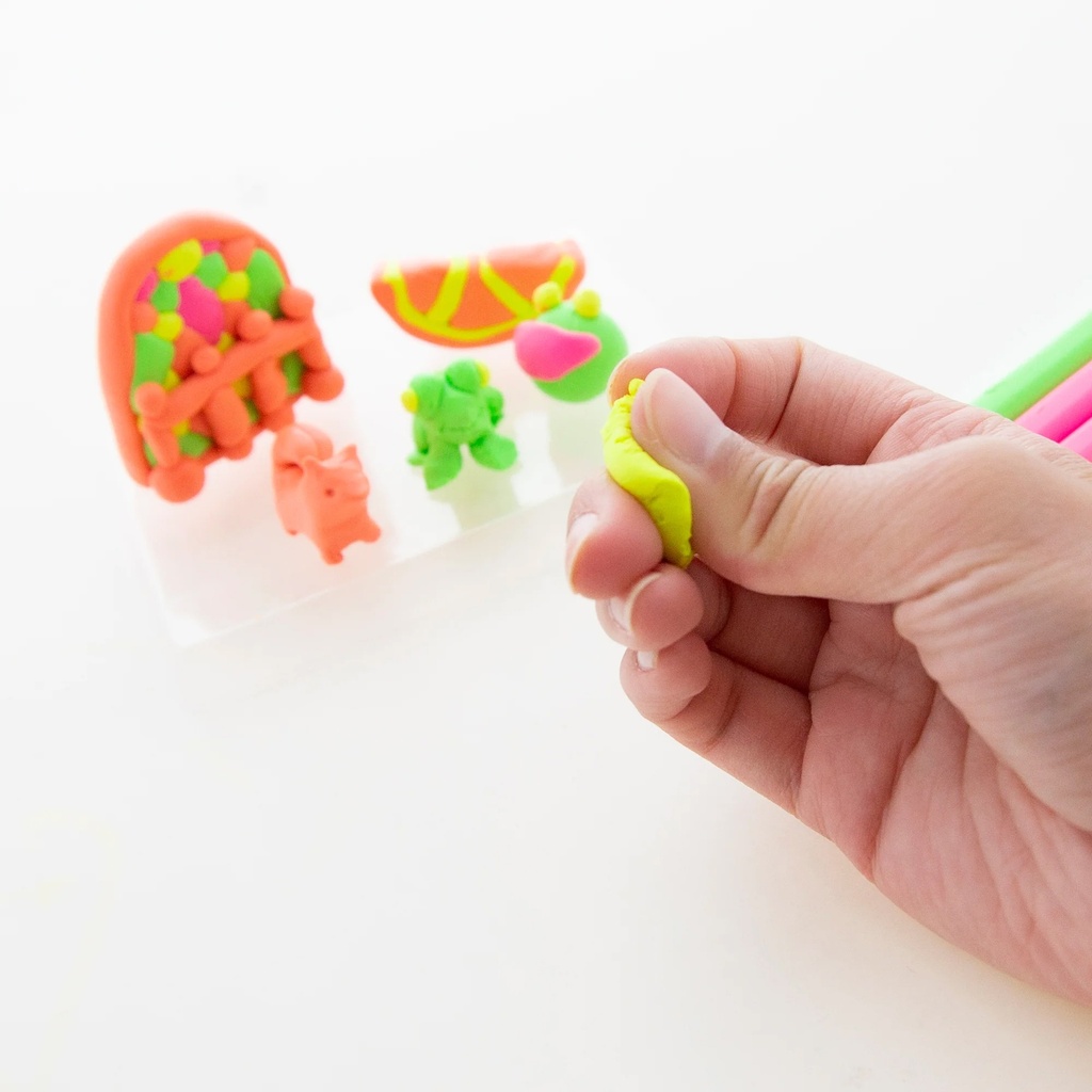 Modeling Clay Sticks in  4 Fluorescent Colors 24 Packs