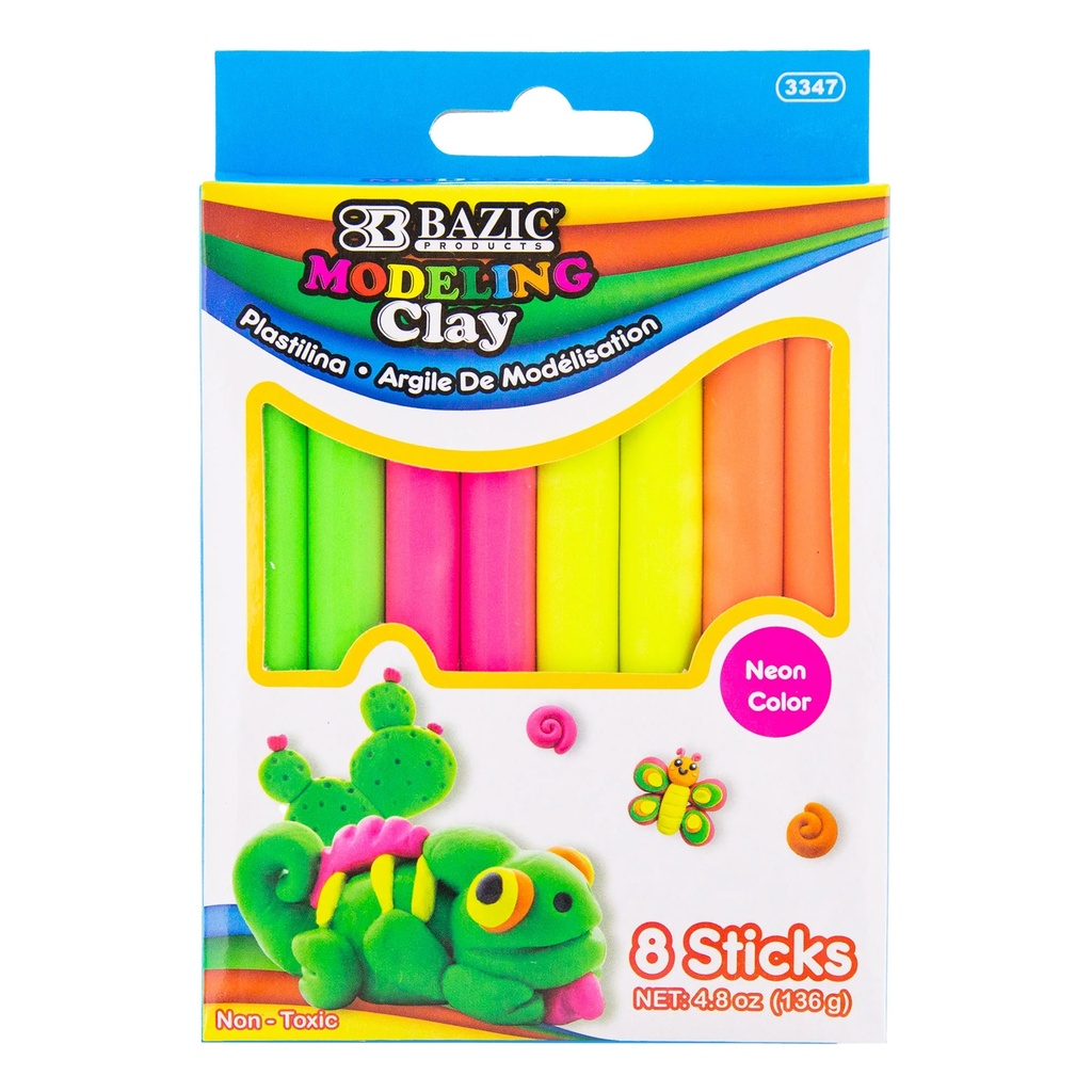 Modeling Clay Sticks in  4 Fluorescent Colors 24 Packs