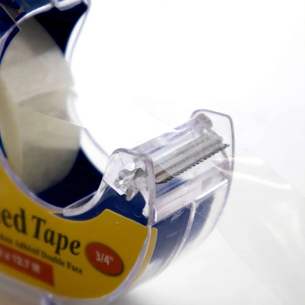 Double Sided Permanent Tape with Dispenser, 3/4" x 500"