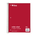 Assorted Wide Ruled 3-Subject Notebook 120 Sheets Pack of 3