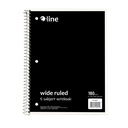 Assorted Wide Ruled 5-Subject Notebook 180 Sheets Pack of 3